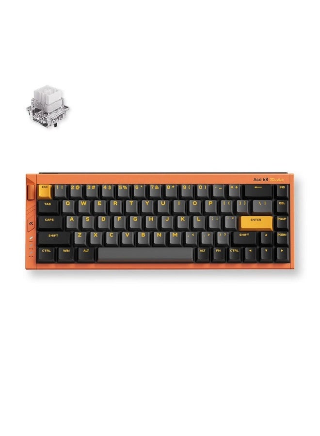 MCHOSE Ace 68 Turbo 65% Hall Effect Gaming Keyboard – Full Aluminum CNC Body, 16kHz Polling Rate, Mount Tai Magnetic Switch GT, Adjustable 0.001–3.4mm Actuation, Rapid Trigger & SOCD, Hot-Swap, RGB Backlit, USB-C Wired, Galaxy Orange | MC-Ace68Turbo-9 - Image 1